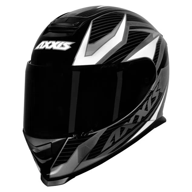 CAPACETE AXXIS EAGLE POWER GLOSS BLACK/GREY/WHITE