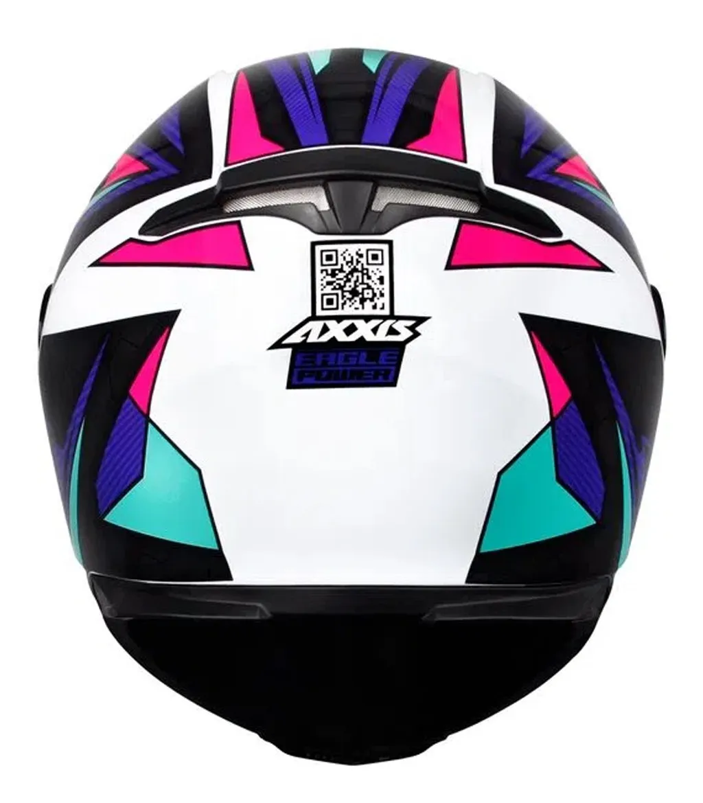 CAPACETE AXXIS EAGLE POWER GLOSS WHITE/PURPLE/TIFANY